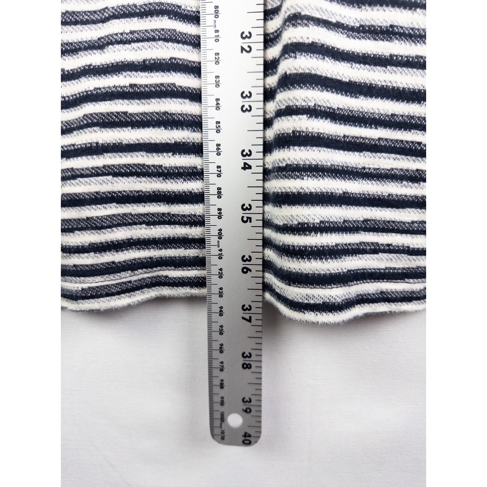 Maeve Anthropologie Dress‎ Womens M Striped Lined Midi Knee Shirt Black White - Picture 7 of 8